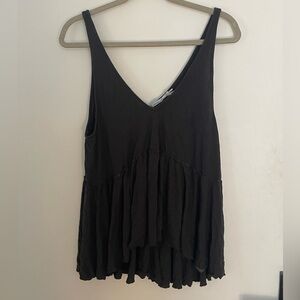 UO kimchi blue, charcoal grey tiered tank